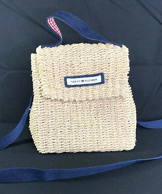 #ad Tommy Hilfiger Woven Straw Tote Handbag Cross Body Bag EUC SH636 $20.25