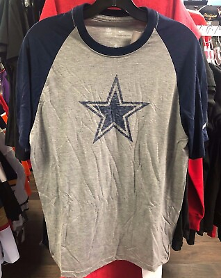 #ad Men#x27;s Dallas Cowboys Tri Blend NFL Football Graphite Colour Team Raglan Shirt C $29.99