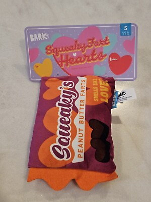 #ad NEW WITH TAGS Barkbox Plush Dog Toy quot;Sneaky Squeaky Fart Heartsquot; SMALL $12.35
