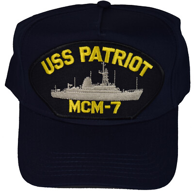 #ad USS PATRIOT MCM 7 SHIP HAT NAVY BLUE Veteran Owned Business $25.28