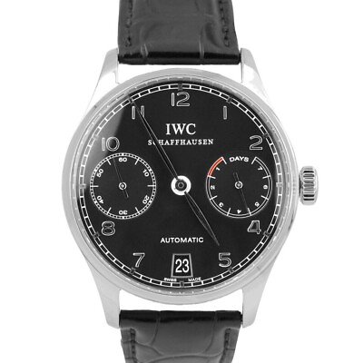 #ad MINT IWC Portugieser 7 Day Automatic Black Stainless Steel Watch IW500109 $4995.00