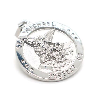 #ad Star Archangel Protection Ring Catholic St Michael Silver Color Round Pendant $16.79