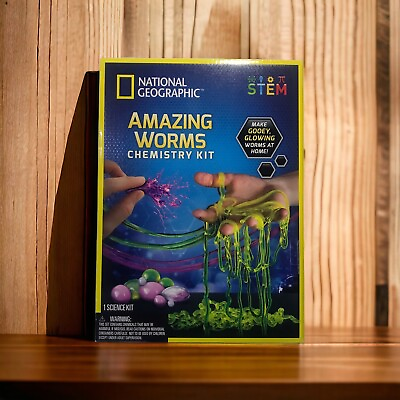 #ad New NATIONAL GEOGRAPHIC Amazing Worms Chemistry Kit Ages 8 STEM. 5 Experiments $6.99