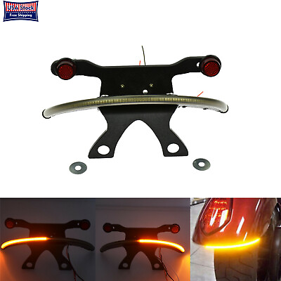#ad Amber Fender Turn Tail Signal Light Bar Tag Bracket Fit For Victory High Ball $23.74
