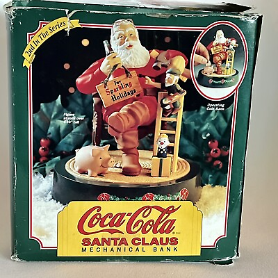 #ad Coca Cola Santa Claus Second A Series Mechanical Coin Bank Christmas Ertl 3875 $18.99
