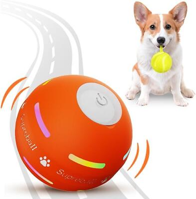 #ad Interactive Dog Toys Dog Ball USB Rechargeable Automatic Rolling Orange $34.70