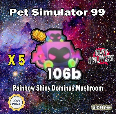 #ad 🌈 Rainbow Shiny Dominus Mushroom x 5 Pet Simulator 99 Cheap and Fast AU $7.95