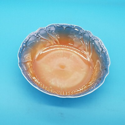 #ad Bavaria 8 1 2 inch fruit serving bowl porcelain China blue and orange $24.95