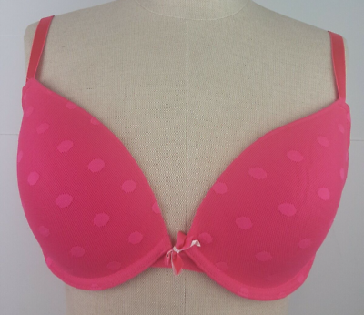 #ad Xhilaration Perfect T Shirt Ladies Pink Polka Dot Underwire Bra Size 36 D 22 $11.00