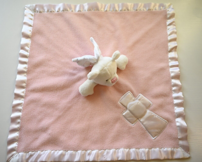 #ad Baby Boom Pink White Teddy Bear Angel Lovey with Cross $16.00