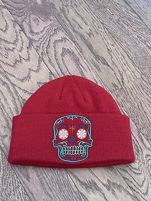 #ad Unisex 100 % Acrylic Hat Beanie Winter Day Of Dead Skull Embroidery $12.00