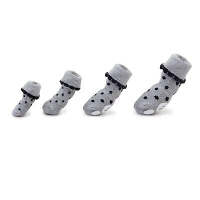 #ad 4pcs Pet Socks Paw Printed Shoes Footwear Socks Cat Dog Pets $7.75