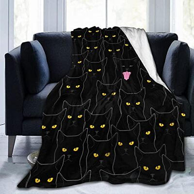 #ad Black Cat Blanket Throw Flannel Fleece Ultra Soft Blanket for Couch Sofa Bed ... $48.37
