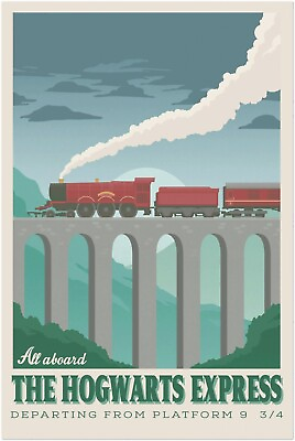 #ad All Aboard the Hogwarts Express Travel Print Harry Potter Poster Wall Art $10.99