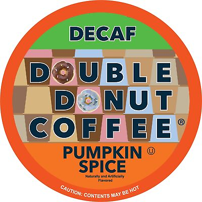 #ad Double Donut Medium Roast Decaf Coffee Pods Pumpkin Spice for Keurig K Cup 24ct $20.10