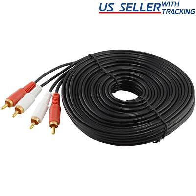 #ad 30 FT RCA Stereo Audio Cable 2 RCA Male to 2 RCA Male 10 Meters $8.89