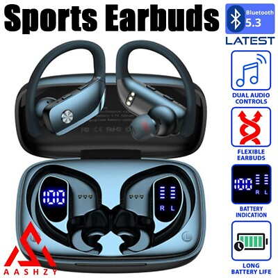 #ad Bluetooth Earbuds Wireless TWS 5.3 Bluetooth Headset Sport Earphone Stereo Sound $21.89