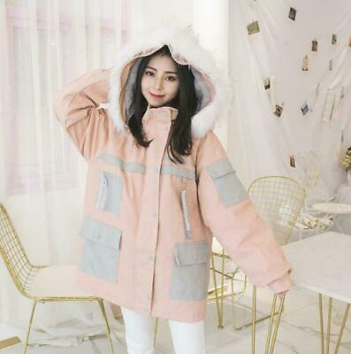 #ad Ladies Girls Sweet Lolita Fur Hooded Padded Winter Jacket Parka Coat Outwear a99 $67.67