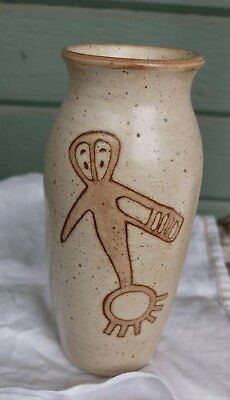 #ad Canada Jay Cryderman Penticton Studio Pottery Modern Folk Art Abstract Vase $96.00