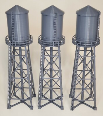 #ad 1 HO Scale Water Tower Unassembled Set 10quot; Tall Realistic 3d Model $12.74