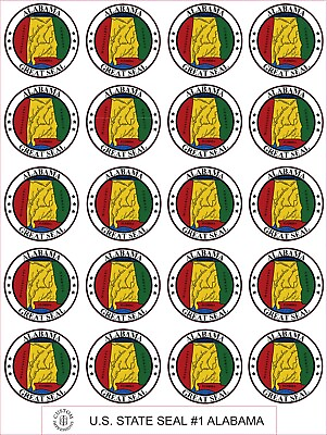 #ad ALABAMA STATE SEAL SIZE 2quot; EACH 20 PER SHEET $6.99