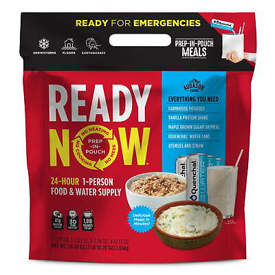 #ad READY NOW Freeze Dried 24 Hour 1 Person Emergency Food amp; Water Supply $20.09