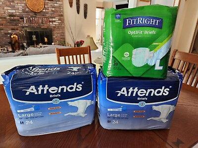 #ad Adult Diapers Large 3 Bags 2 Brands $99.98
