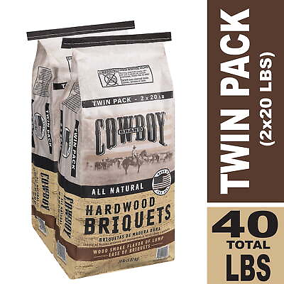 #ad hardwood charcoal Briquets 20 Pounds Each Pack of 2 40 Pound Total $17.02