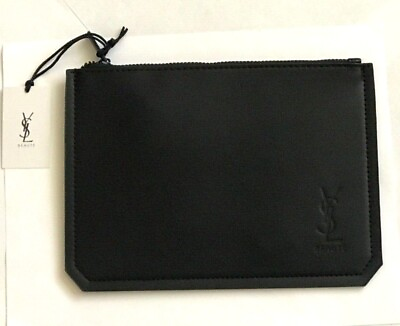 #ad Yves Saint Laurent Beaute YSL black Makeup Bag Pouch case clutch envelope NEW $24.00