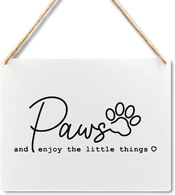 #ad Wall Pediments Dog Signs for Home DecorPaws and Enjoy the Little Things SignEn $24.47