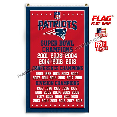 #ad New England Patriots 3x5ft Banner Premium Flag Football NFL Super Bowl Champions $12.98