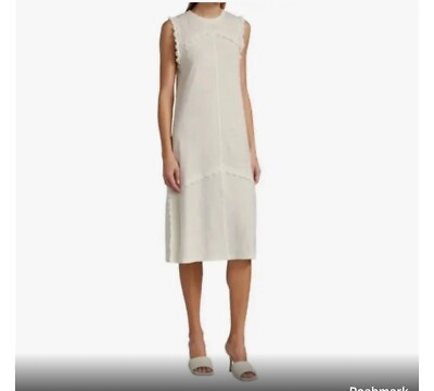 #ad Derek Lam 10 Crosby Lowell Sleeveless Linen Blend Lace Midi Dress Size M $65.00