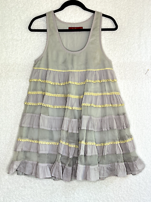 #ad Tigerlily Womens Dress Size 8 Silk Ruffled Tiered Lace Trim Summer Babydoll AU $35.00