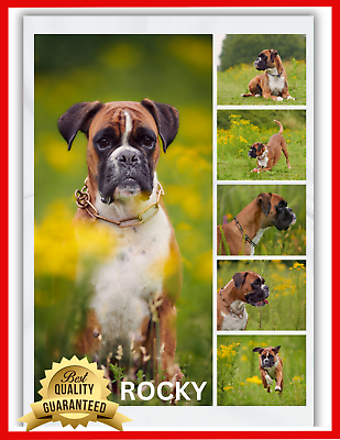 #ad Boxer Custom Dog Throw Blanket Personalized Photo Gift 30x40 50x60 60x80 $41.24