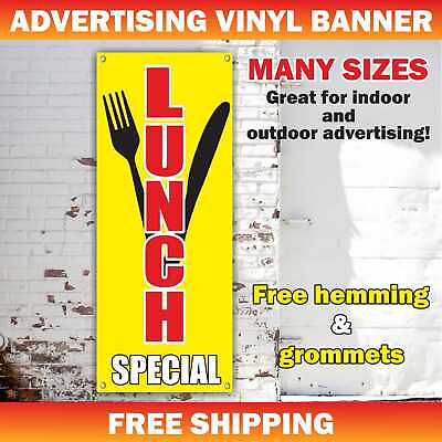 #ad LUNCH SPECIAL Advertising Banner Vinyl Mesh Sign Breakfast Dinner Restaurant $159.95