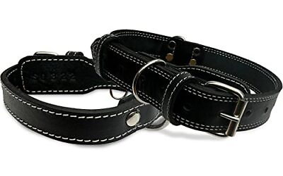 #ad Leather Dog Collar with Reinforced Hardware Heavy Duty Dog Collars for All Br... $38.34