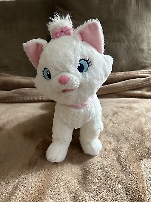 #ad Disney Store Marie Large Plush Aristocats White Cat Pink Bow 12” X 15” $19.99