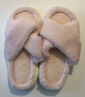#ad Women’s Fuzzy Pink Slippers Size 10 11 EU Size 42 43 $9.99