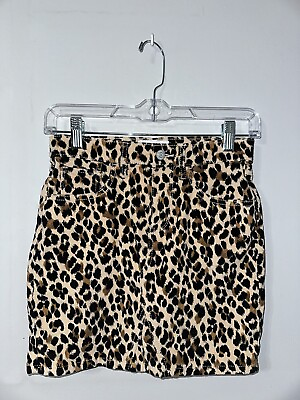 #ad Old Navy Adjustable Leopard Print Corduroy Skirt Girls Size L $15.00