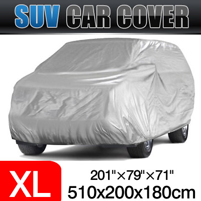 #ad Silver Full SUV Car Cover Outdoor Sun UV Protection Snow Dust Resistant XL Size $31.99