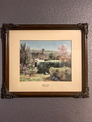 #ad Hideaway Cottage By Marty Bell Framed Signed on Canvas 16x14quot; COA 💥220💥 $160.00