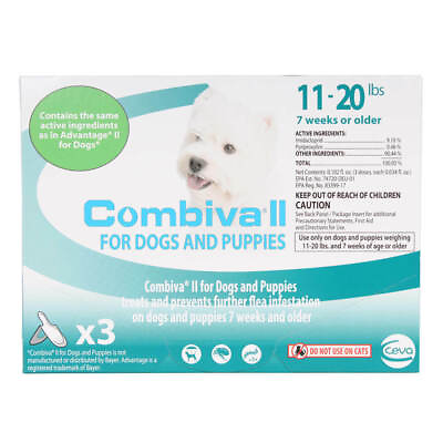 #ad Combiva II for Dogs 11 20 lbs 3 dose same active ingredients as Advantage II $12.95