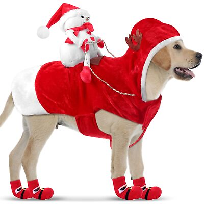 #ad 5 Pcs Christmas Dog Costume Set Include Dog Santa Claus Clothes and Xmas Pet ... $29.71