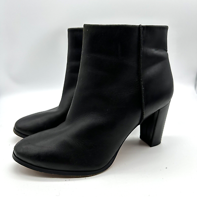 #ad Clarks Women#x27;s Kaylin Fern Black Leather Cuir Noir Boot Size 10M $30.99