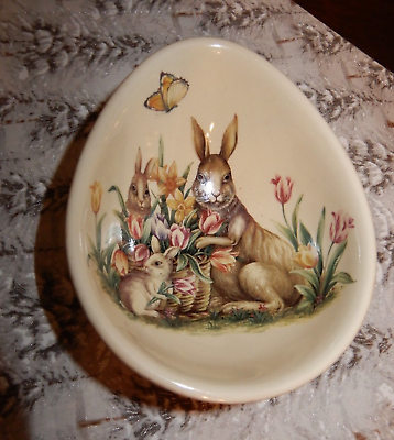 #ad Small Easter Bunny Dish 21 4 x 5 Inches $3.00