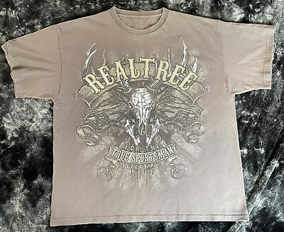 Realtree Mens Shirt Size Large For The True Sportsman Skull Graphic Art Hunting $12.00