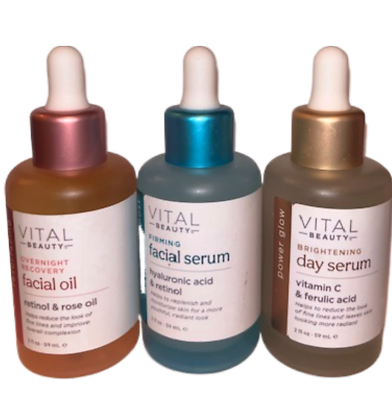 #ad VITAL Beauty Brightening Day Serum Firming Facial Serum Overnight Recovery oil $36.99