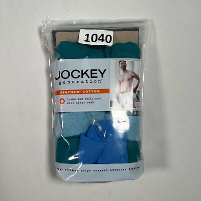 #ad Jockey Generation Men#x27;s Stay New Magnolia Leaves Boxer Briefs 3pk Blue S $8.99
