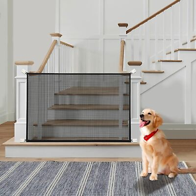 #ad Dog Gate for Stairs Pet Gate Indoor Dog Screen Mesh Gates for Doorways 30 inches $33.09