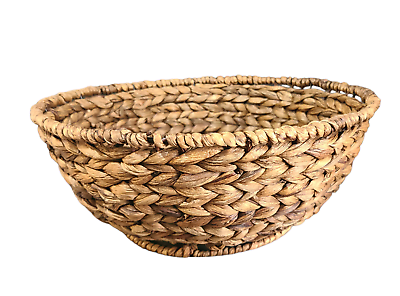 #ad Large Hand Woven Water Hyacinth Storage Fruit Basket 14.5#x27;#x27;Round x 6#x27;#x27; High $41.65